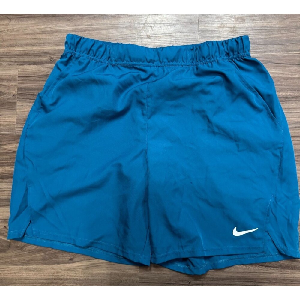 Nike Dri-FIT Teal Blue Athletic Running Shorts Men XXL Pockets Drawstring